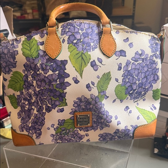 Dooney & Bourke Handbags - Dooney & Bourke Purple and Green Floral Satchel